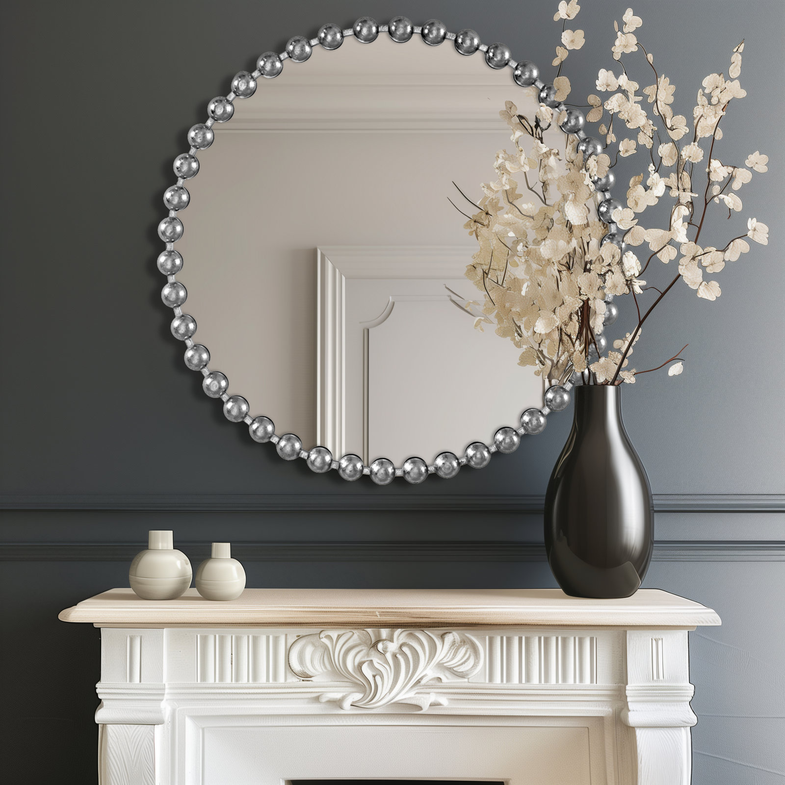 Marlowe Accent Mirror, Silver, 36" x 36"