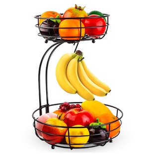 Bol à fruits à 3 niveaux, panier à fruits en fil métallique, organisateur  de pain et de légumes, organisateur de rangement en fonte noire