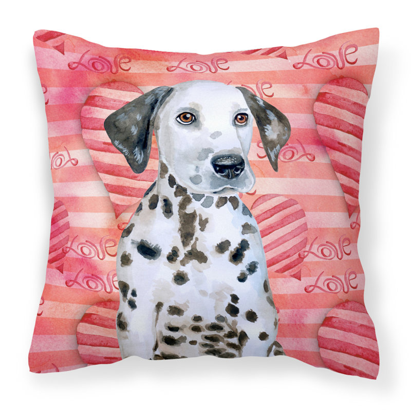 Coussin décoratif intérieur/extérieur morkie love, Chiot Dalmatien, 18 po x 18 po