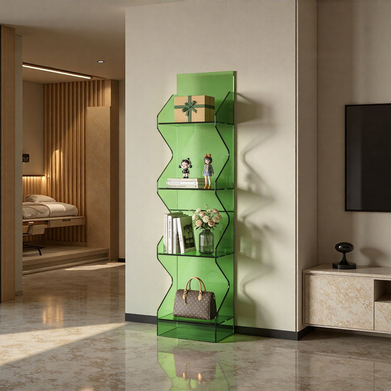 Étagère de rangement verte en acrylique, H 55,12 po x l 19,69 po x P 9,84 po