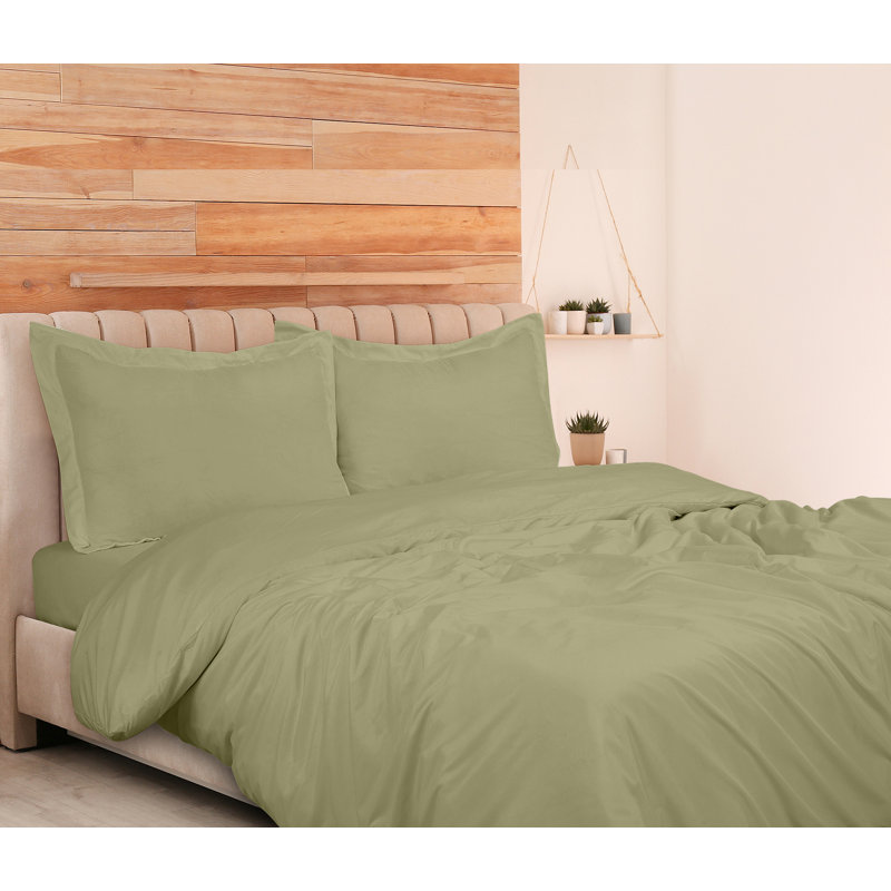 Literie , Housse de couette pour grand lit + 2 taies d'oreil, Vert