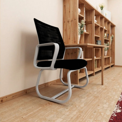 Modern Ergonomic Office Chair With Breathable Back - 17.5" H X 21.5" W X 17" D Compact Frame