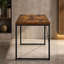 Rectangular Top Writing Desk with Metal Legs, Weathe Oak and