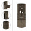 Armoire de coin Syrah, huit casiers à bouteilles, double porte, deux tablettes ouvertes - brun foncé