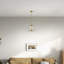 Luminaire suspendu quatre bougies avec verre transparent Soiree - laiton satiné
