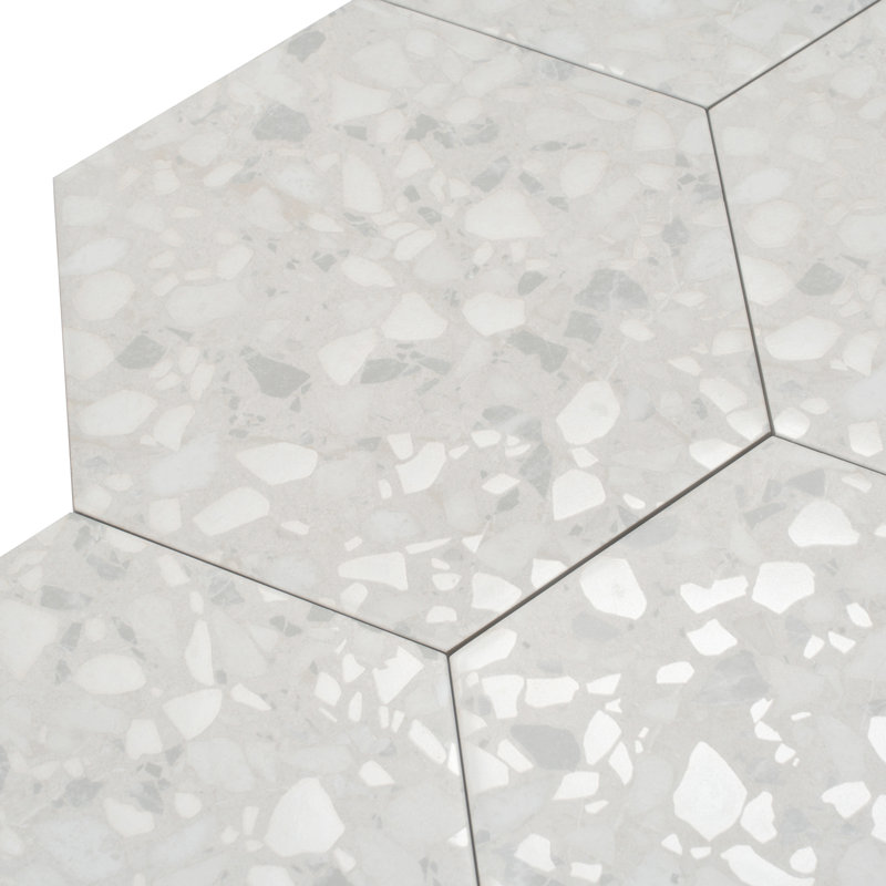Zenith 9 X 11 In. Matte Porcelain Hexagon Wall And Floor Tile (8.07 Sq Ft/Case) - 16 Pack, Soft Ivory-Beige