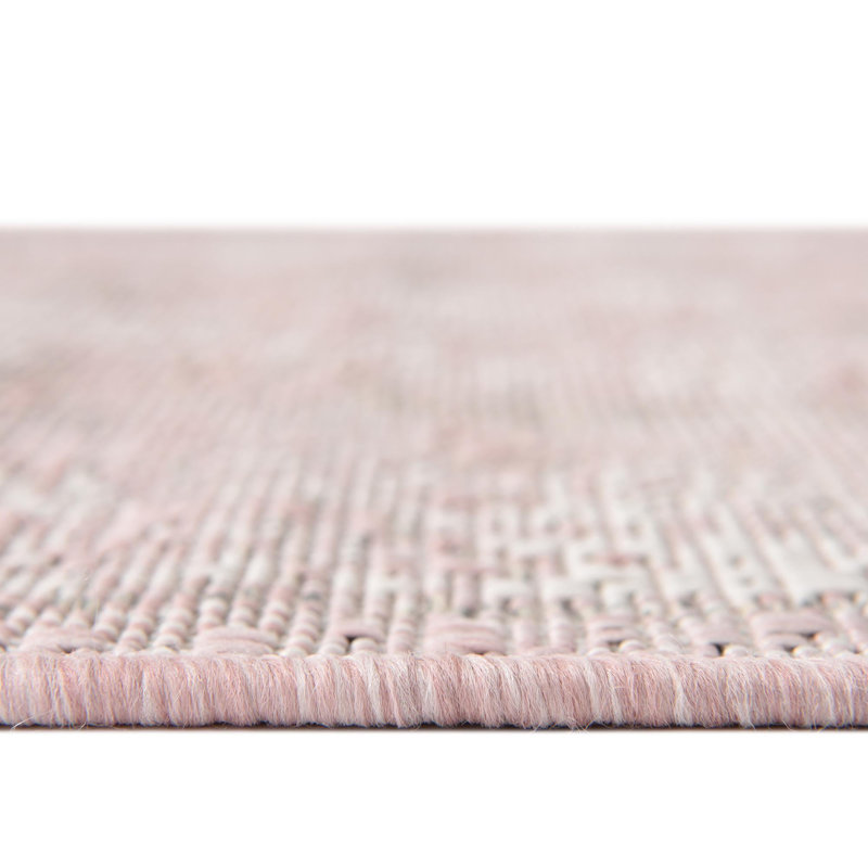 Tapis d'intérieur / extérieur rose Susan, Carré 10 pi