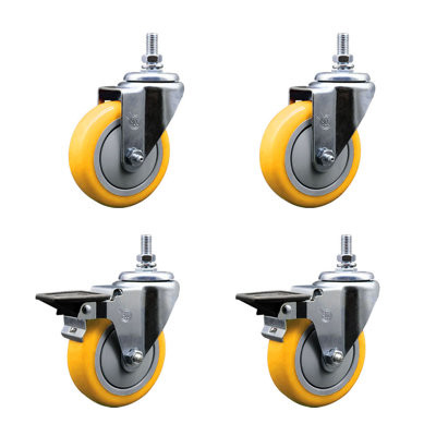 Polyurethane Wheel Swivel 10mm Threaded Stem Caster SCC