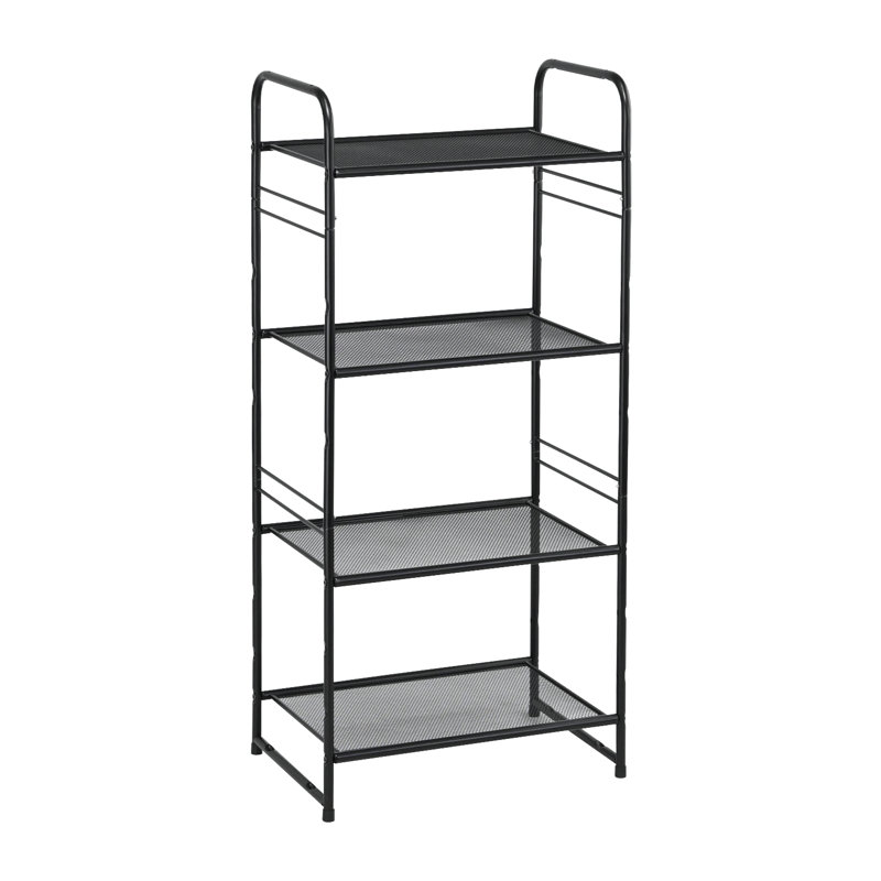 17.72'' W Iron Height -Adjustable Storage Rack, Black