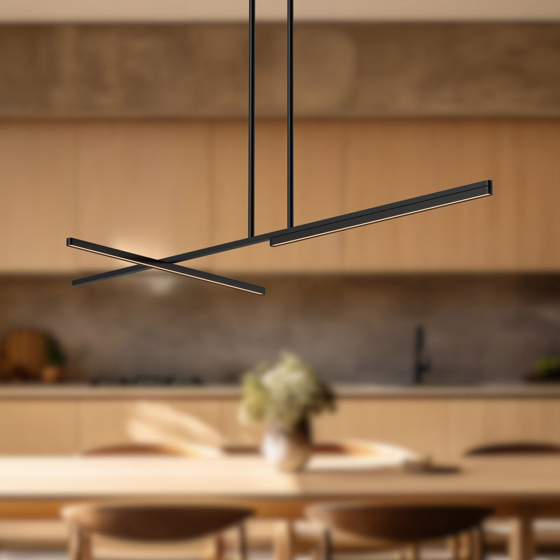 Shift 1 - Light LED Pendant, 1.25" H x 48.13" W x 0.63" D, Black