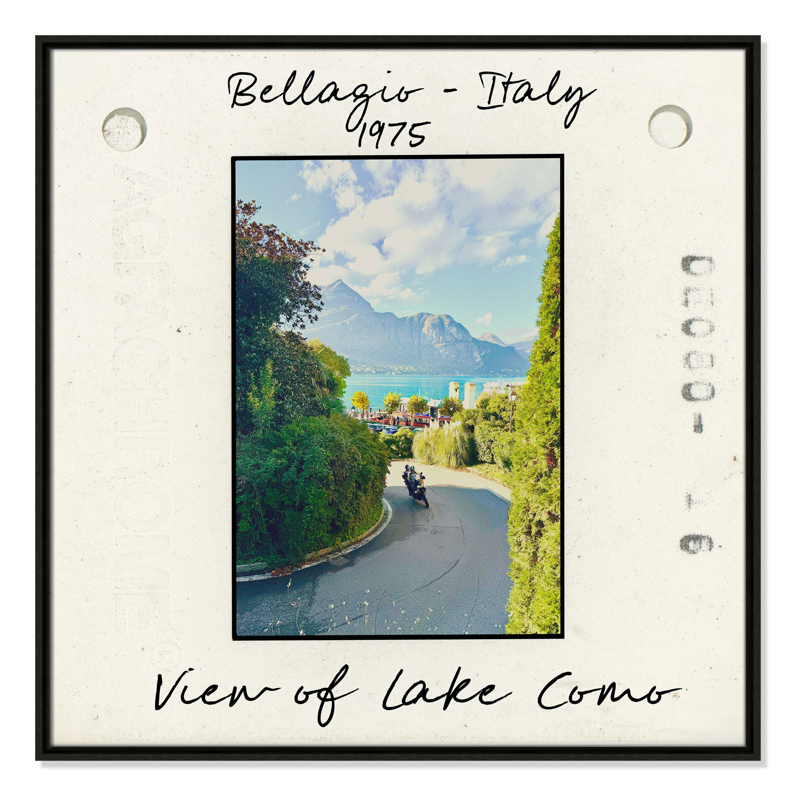 Travel Slide Collection "Bellagio, Italy - Lake Como" Print, Espresso Floater Framed Canvas, 31.5" H x 31.5" W x 2" D
