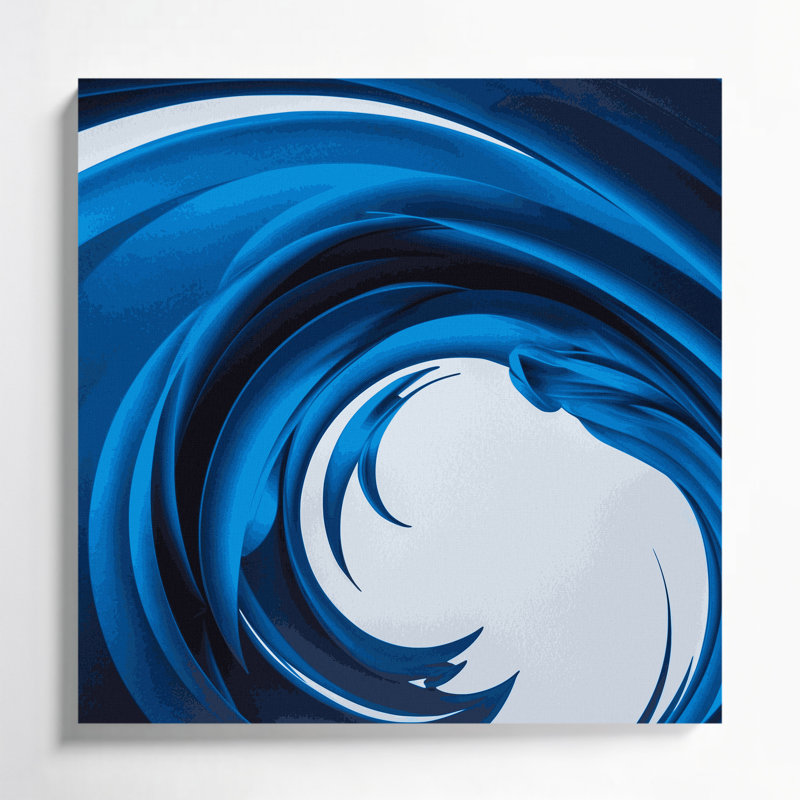 Art mural sur toile dégradé abstrait bleu, H 8 po x l 8 po