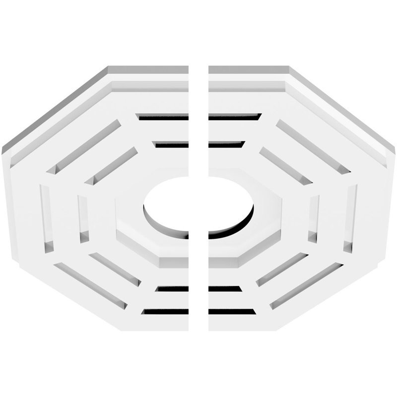 Médaillon de plafond contemporain en PVC de qualité architecturale 24 po x P 9 1/2 po x P 1 po Westin