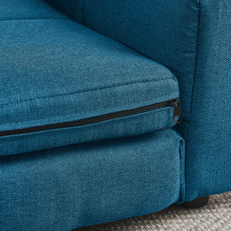 Lit pour chien doux et confortable pour chiens grands et surdimensionnés, canapé pour chien surélevé durable, canapé pour chien confortable, canapé pour chien en lin moderne et tendance - bleu foncé