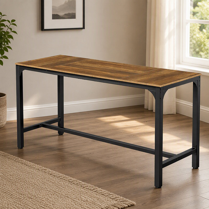 70.9" Long Industrial Bar Table, Rectangular Counter Height Pub Table for Kitchen Home Bar