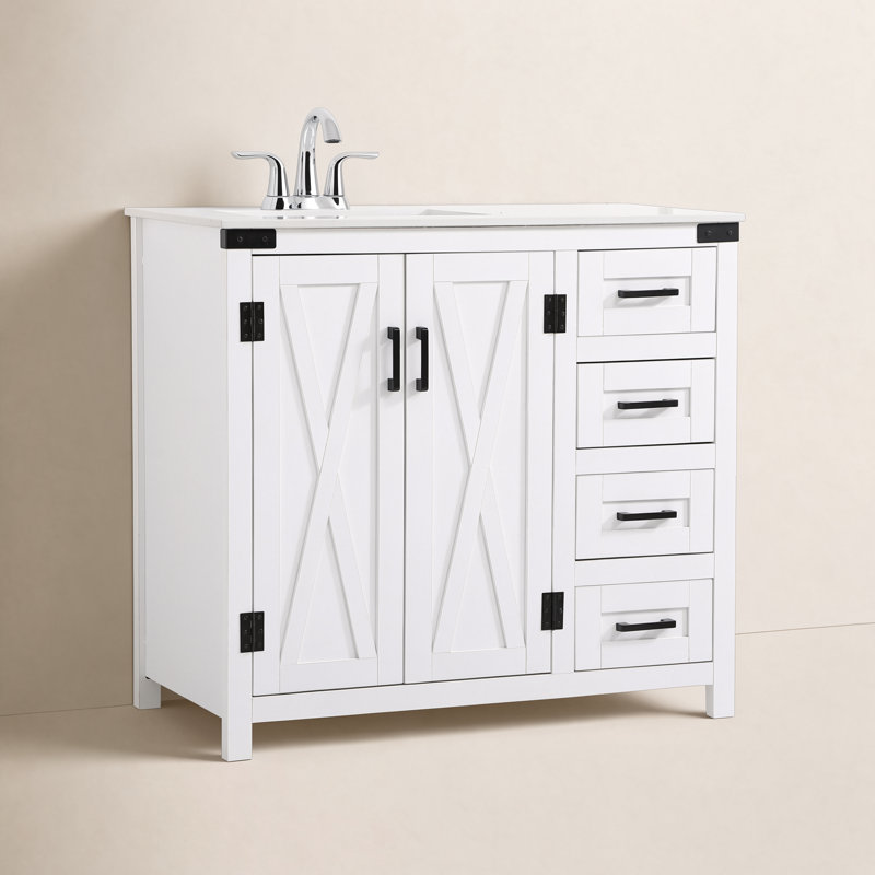 Ensemble de meuble-lavabo simple 36 po Slayton, Blanc