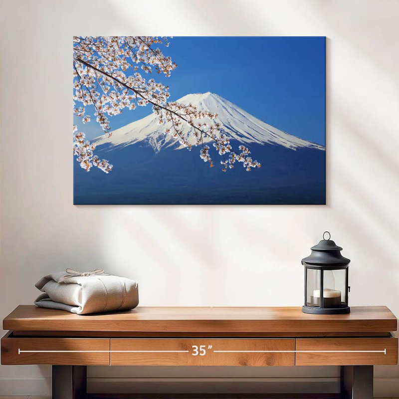 Fuji et Sakura enneigé, H 16 po x l 24 po