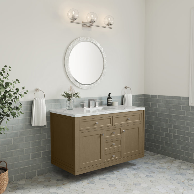 Chicago 48'' W Single Vanity, Walnut Whisper, Ethereal Noctis