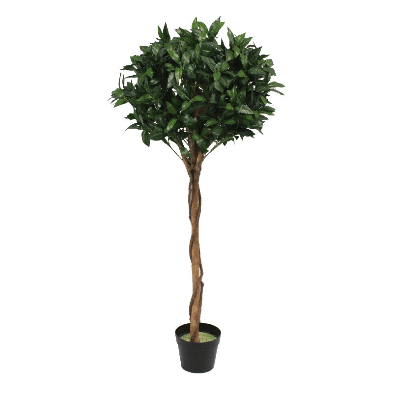 Faux Bay Topiary in Pot, 120cm H x 35cm W x 35cm D