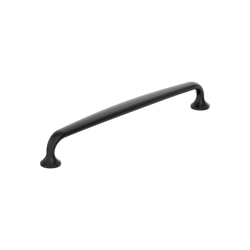 Poignée de meuble arquée Renown, entraxe de 76 mm (3 pouces), noir mat, Noir mat, 3"