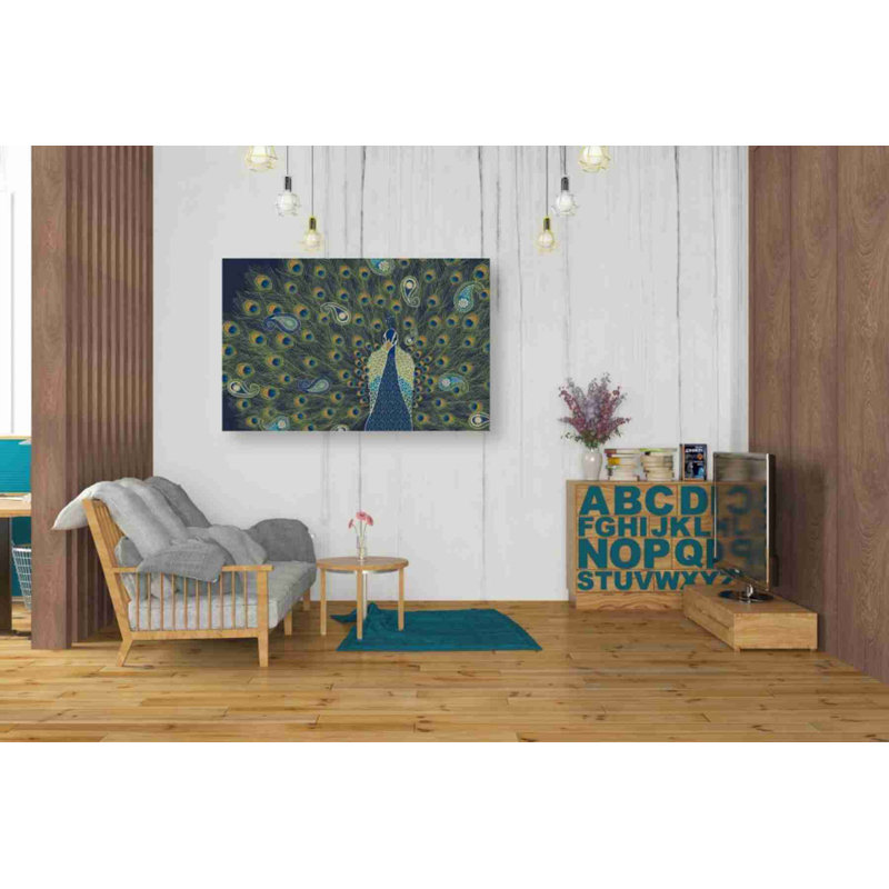 «Peacock Paradise VI» par Véronique Charron - impression sur toile tendue, H 26 po x l 40 po x 1,5 po