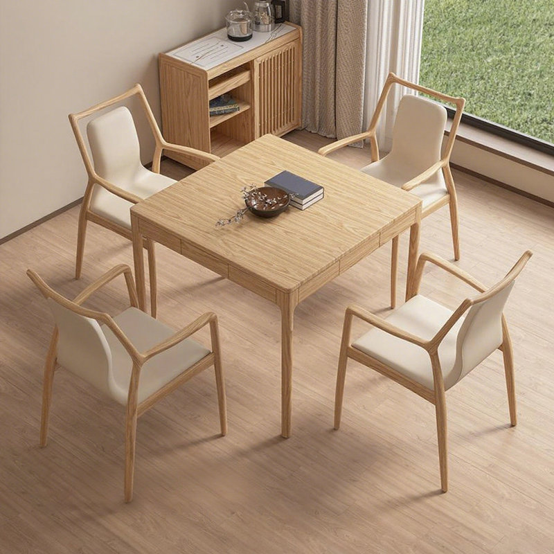Burlywood Square Solid Wood Poker Table, Burlywood