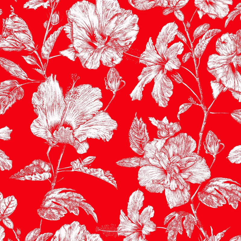 Hibiscus Haiti Flower Wallpaper, Navy