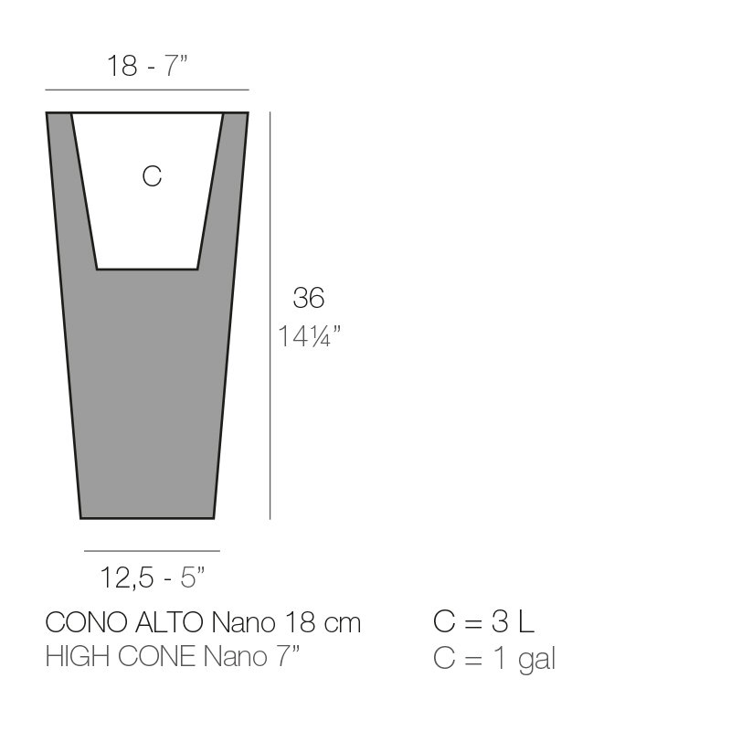 Nano Resin Pot Planter, 14.25" H x 7" W x 7" D, White