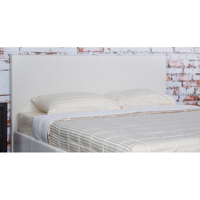 Keilianys Upholstered Low Profile Platform Bed, Queen, White