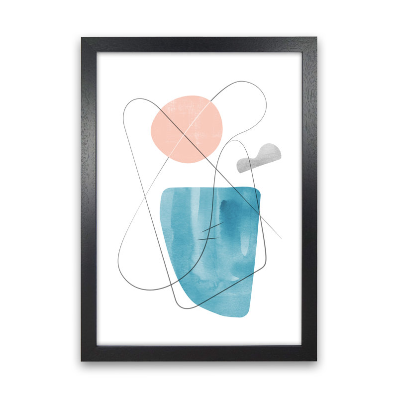 Abstraction With Grey Lines VIII - Print, 88cm H x 64cm W x 3cm D, Black Framed Canvas