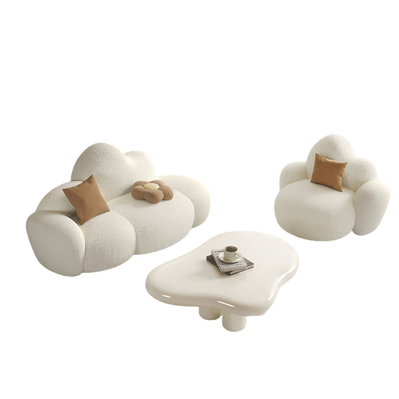 Creative cloud-shaped sofa tea table combination