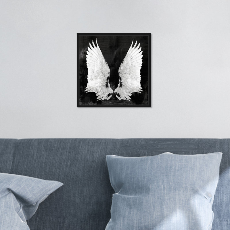 " My Night Wings " Painting Print, 12" H x 12" W x 1.5" D, Black