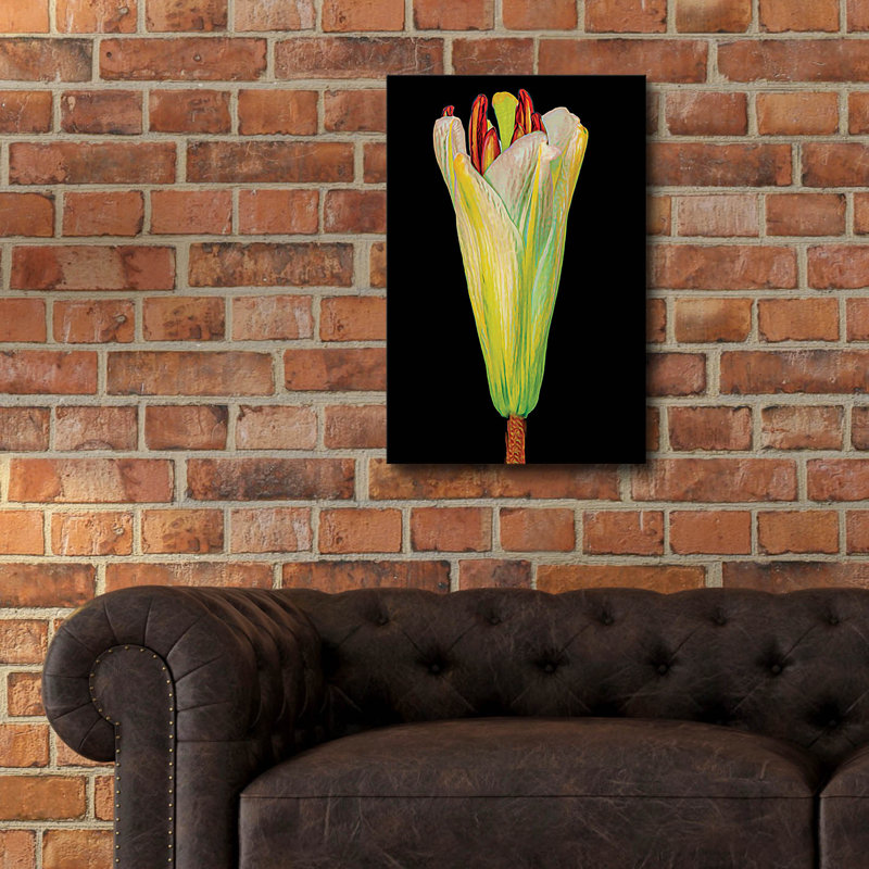 «Lily Bud» par Pamela Plummer, art mural en verre acrylique, 16 po x 24 po, H 24 po x l 16 po x P 0,2 po