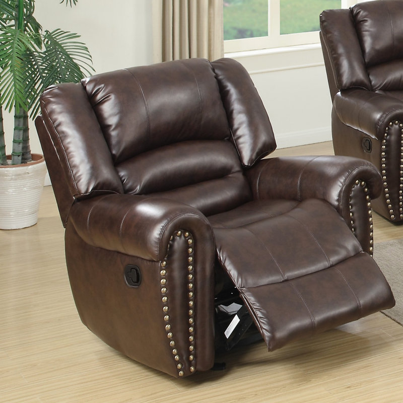 Fauteuil inclinable oscillant standard Higuchi, Manuel, Similicuir brun