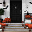 Ensemble de 6 décorations de table d'Halloween, bougeoirs en verre noir avec lanternes Jack O Lanterns et décorations d'Halloween