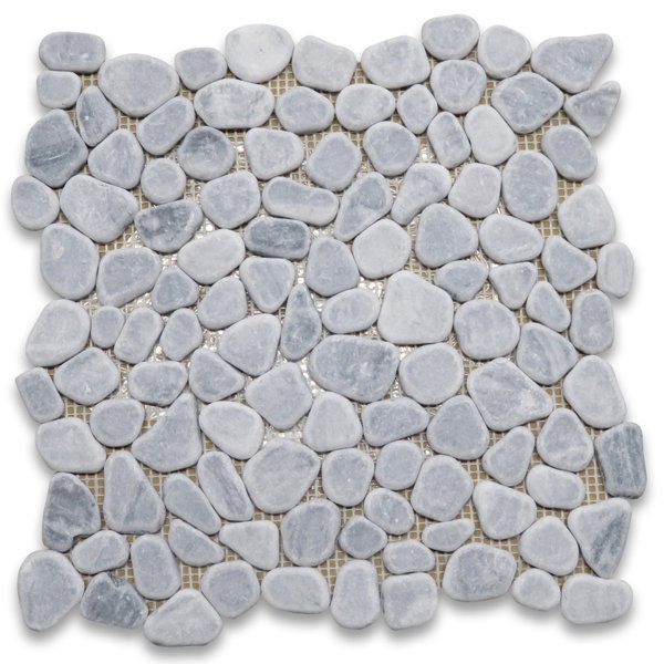 Bardiglio 12" x 12" Marble Pebbles Mosaic Wall & Floor Tile