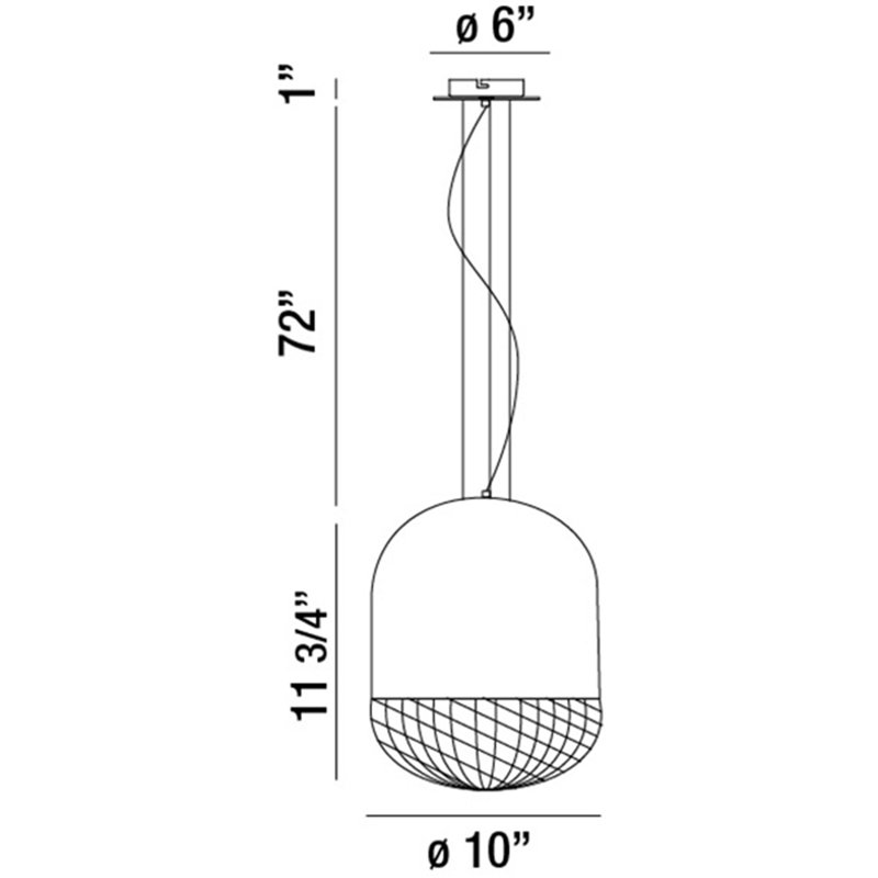 Luminaire suspendu tambour 1 lumière 1 lumière, Or rose, H 9,75 po x l 10 po x P 10 po