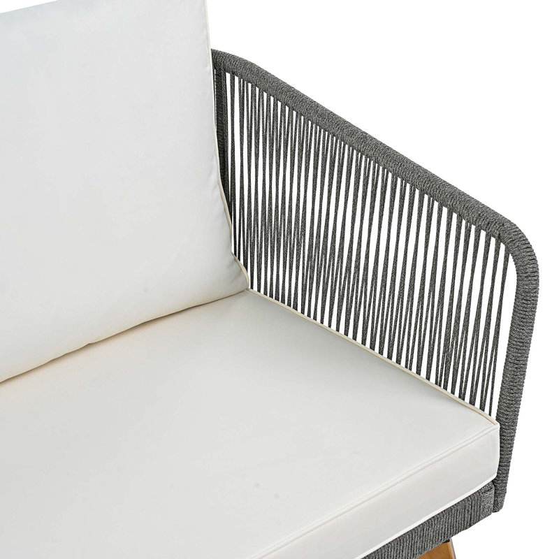 Ensemble de meubles d'extérieur 4 pièces avec coussins 4 pièces, Gris naturel