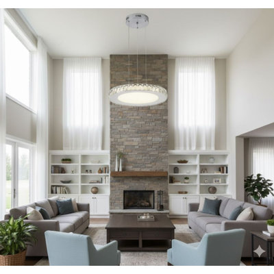 Transitional Chrome LED Crystal Chandelier