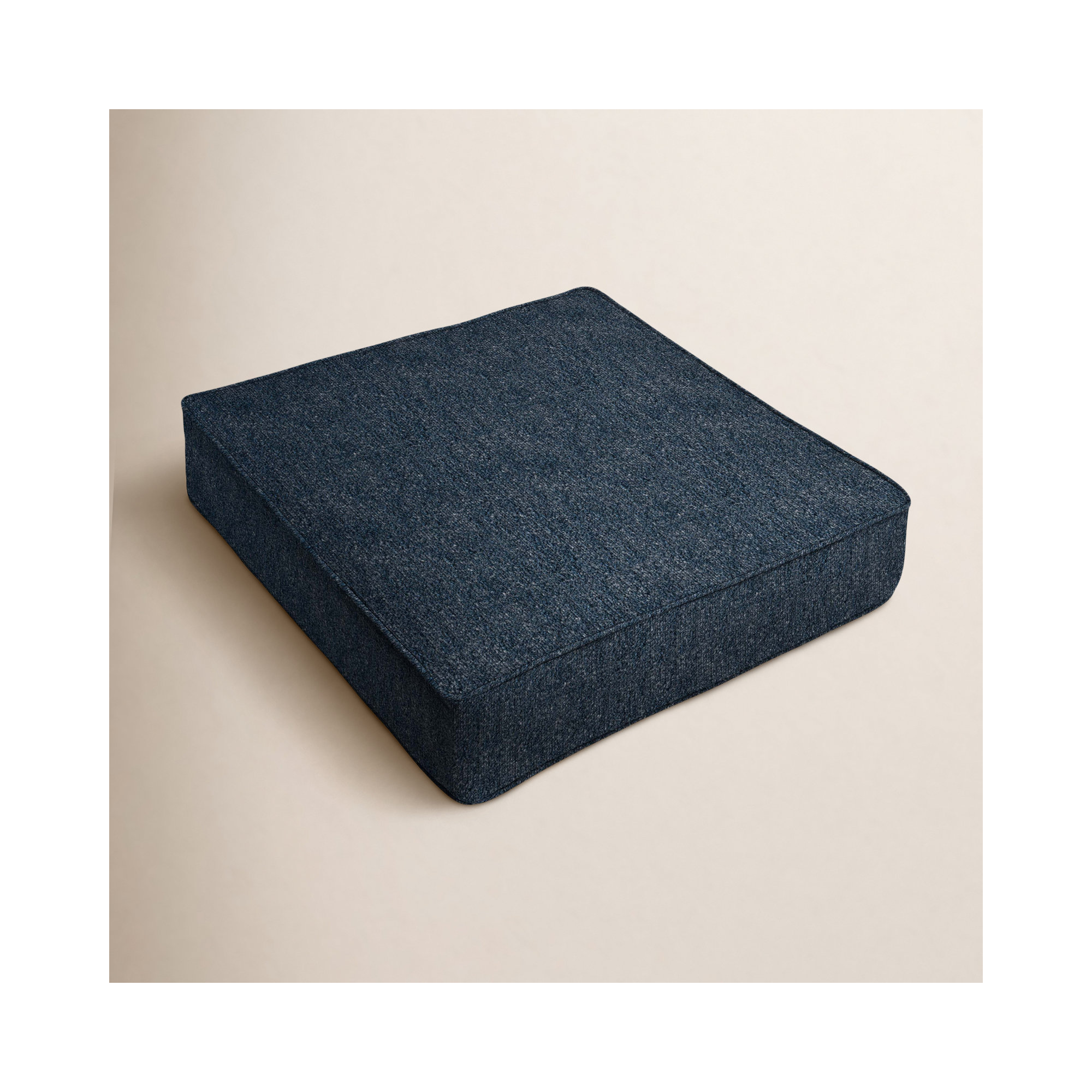 Sunbrella® Boucle Outdoor Seat Cushion, Improve Indigo Sunbrella®, 23.5" W x 25" D
