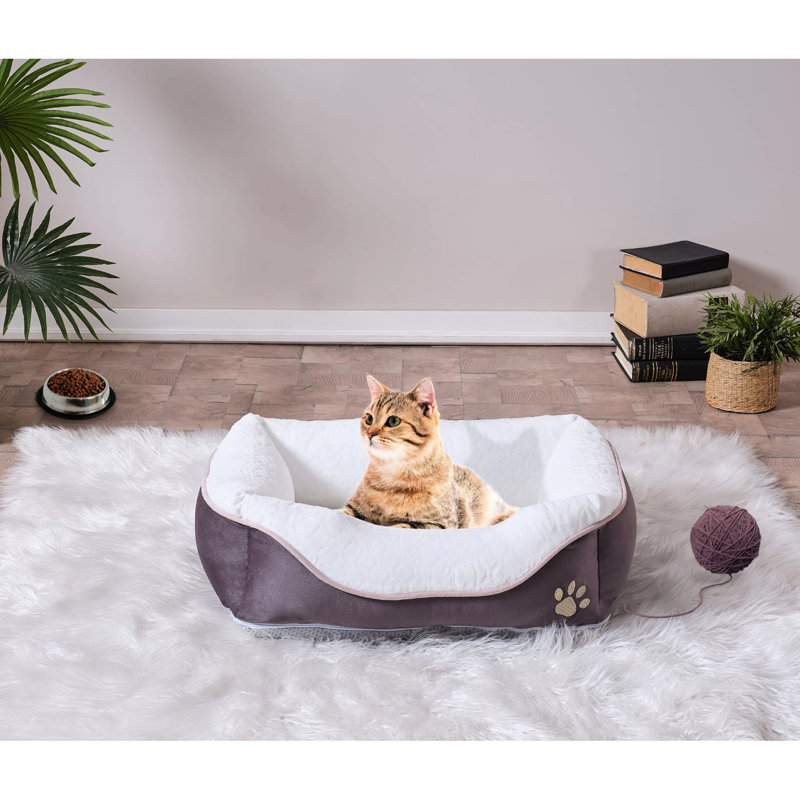 Lit confortable en mousse pour animaux de compagnie, anthracite, 19 x 13 7 pouces, pour chats de taille moyenne 13,36 po 6,91 po, surface nettoyable