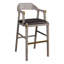  Tabouret à hauteur de bar en bois d'hévéa avec siège rembourré en bois de grange clair