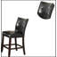 Ensemble de 2 chaises hautes capitonnées modernes en similicuir noir pour sièges de salle à manger élégants