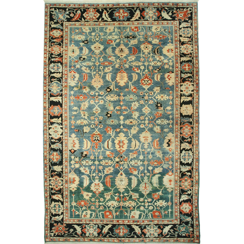 Blue Traditional Geometric Bergama Area Rug