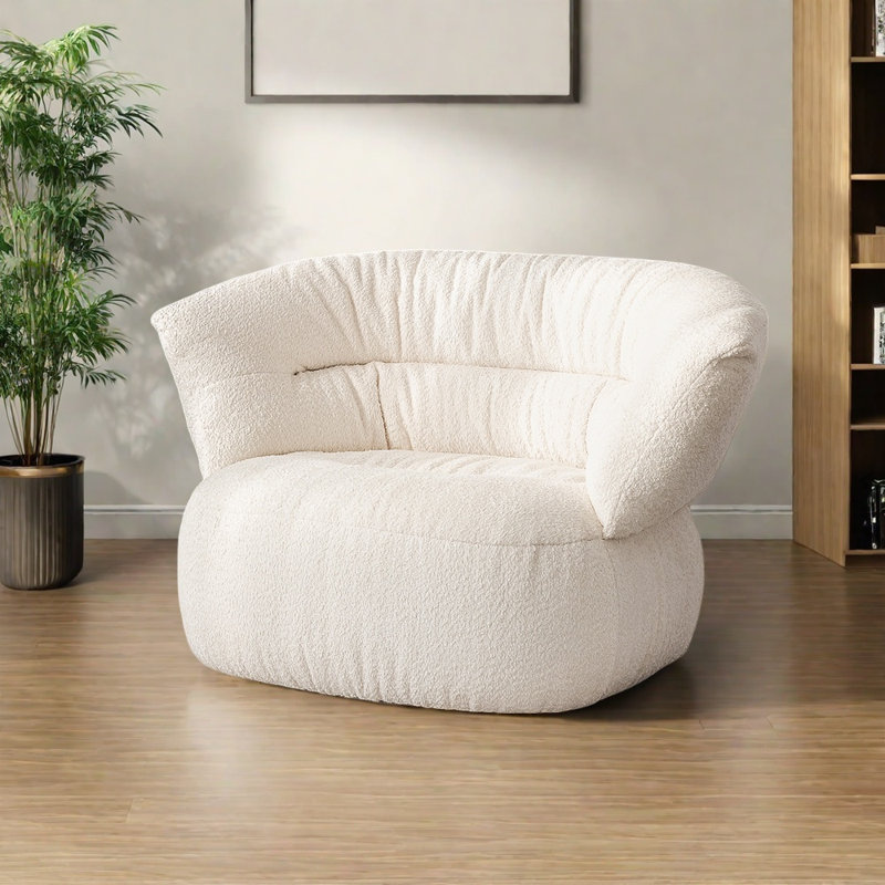 Cute and soft silent rotating lounge chair, Off-white