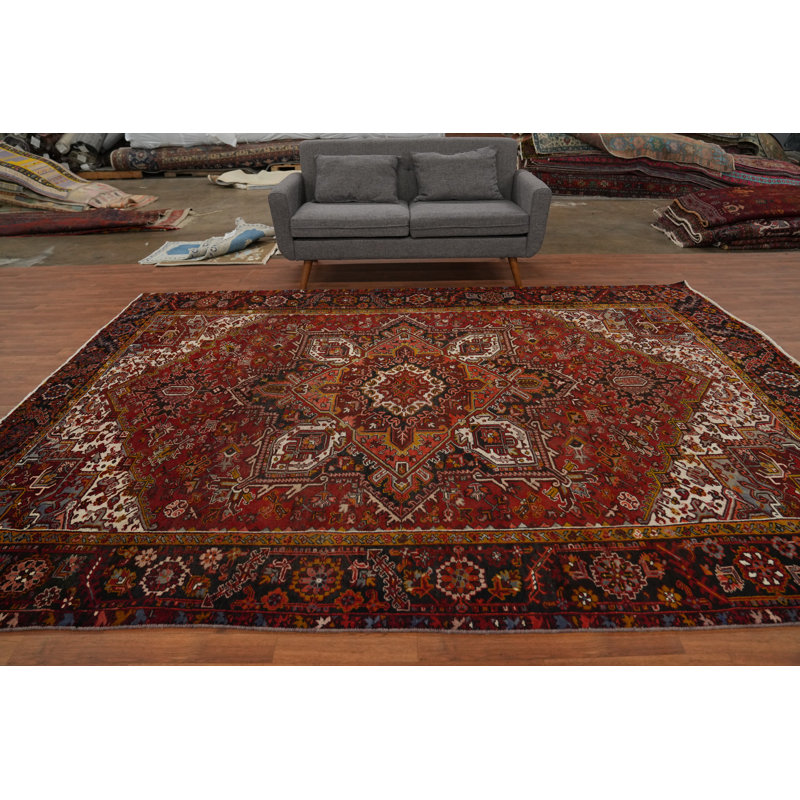 Tapis oriental traditionnel rétro en laine 8 x 11