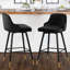 Tabouret de bar et de comptoir pivotant rembourré de 26 po / 29 po avec structure en métal solide et dossier en velours-28795499-28795501