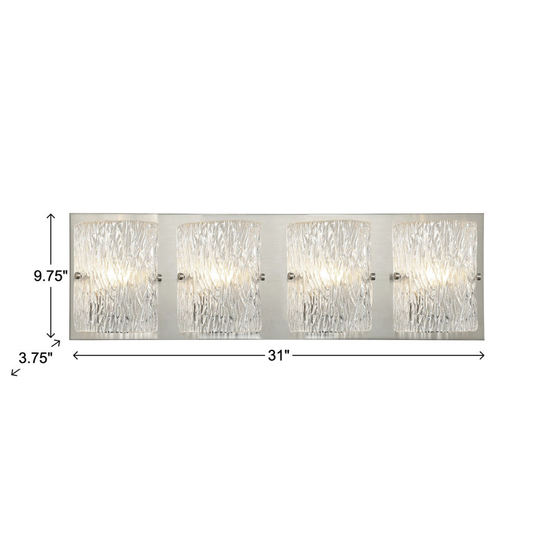 Luminaire pour meuble-lavabo de salle de bain Morgan - 4 lumières - Nickel brossé, Nickel brossé, 4