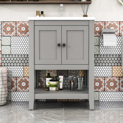 Monta 24.5'' Single Bathroom Vanity with Ceramic Top