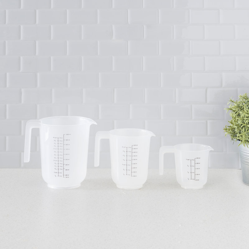 Home Basics 3 -Piece Plastic Measuring Cup Set